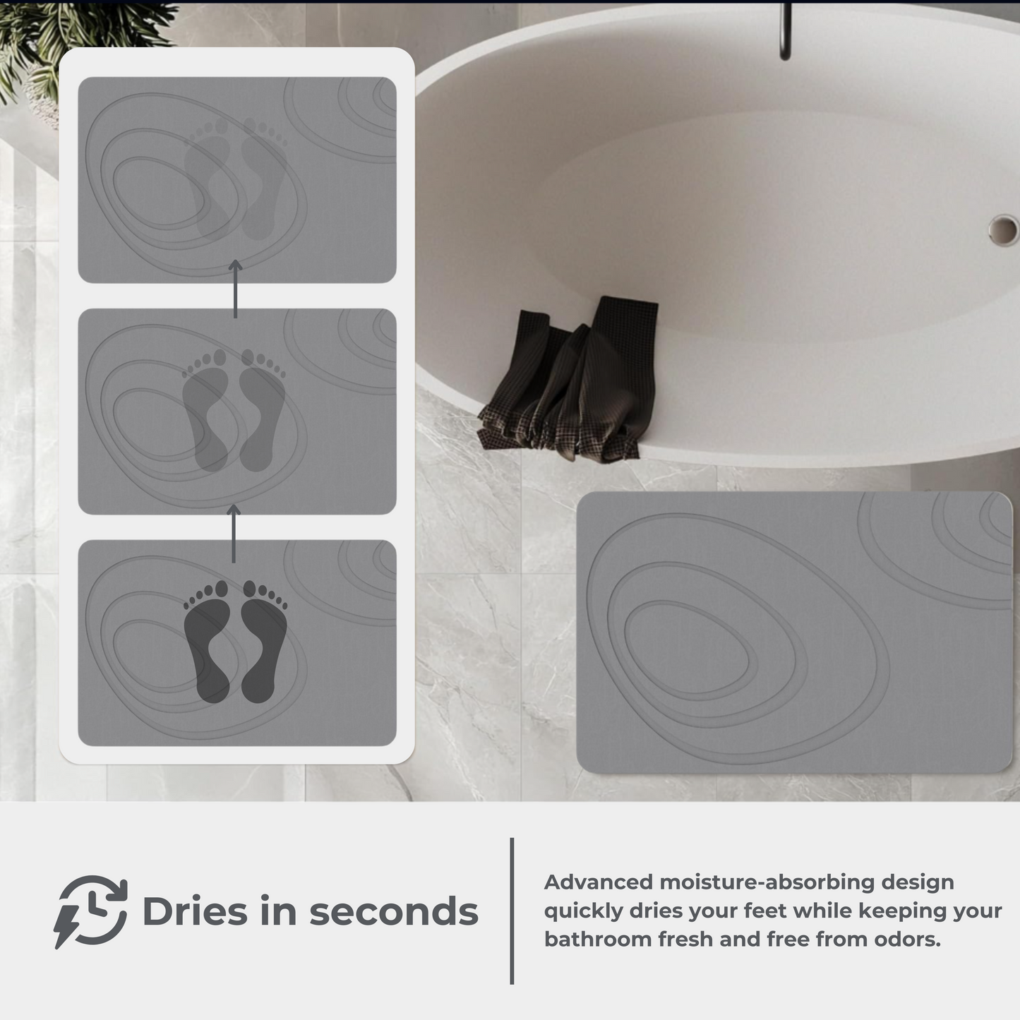 Stone Bath Mat – Dark Gray