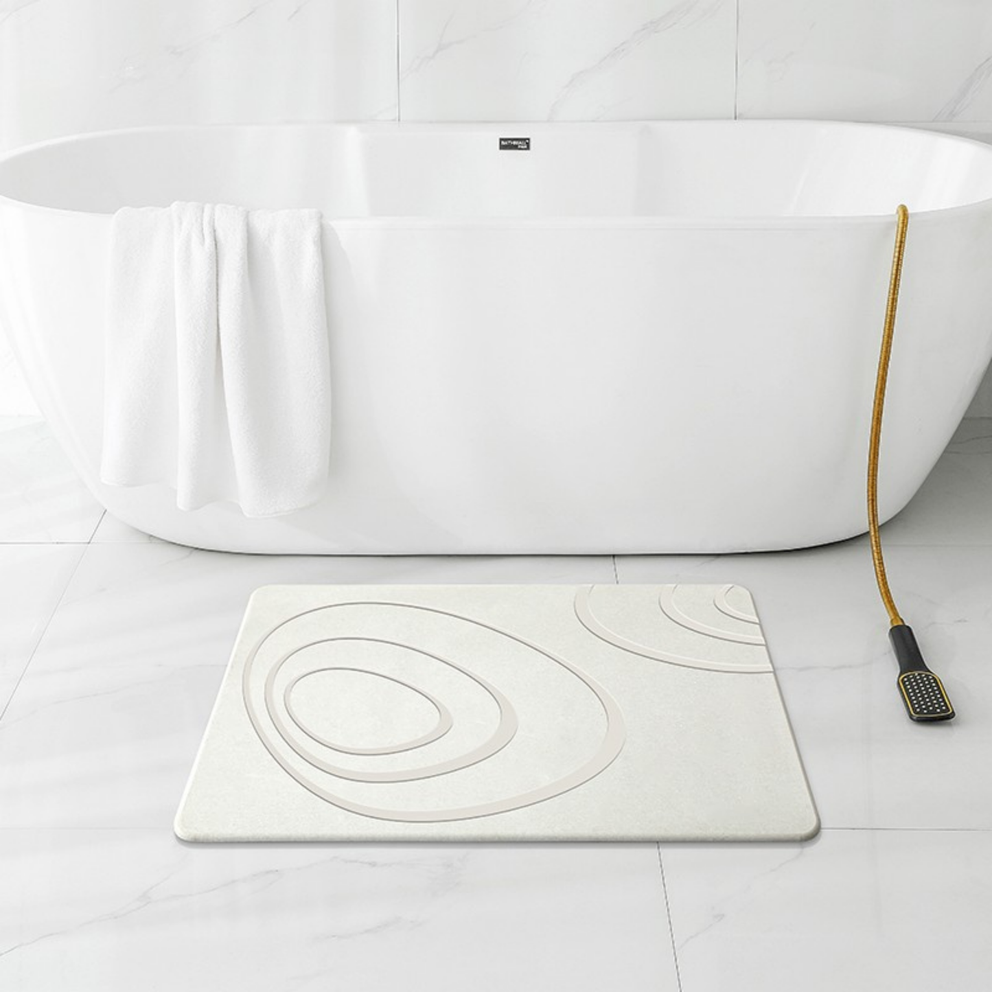 Welluna Stone Bath Mat – Beige
