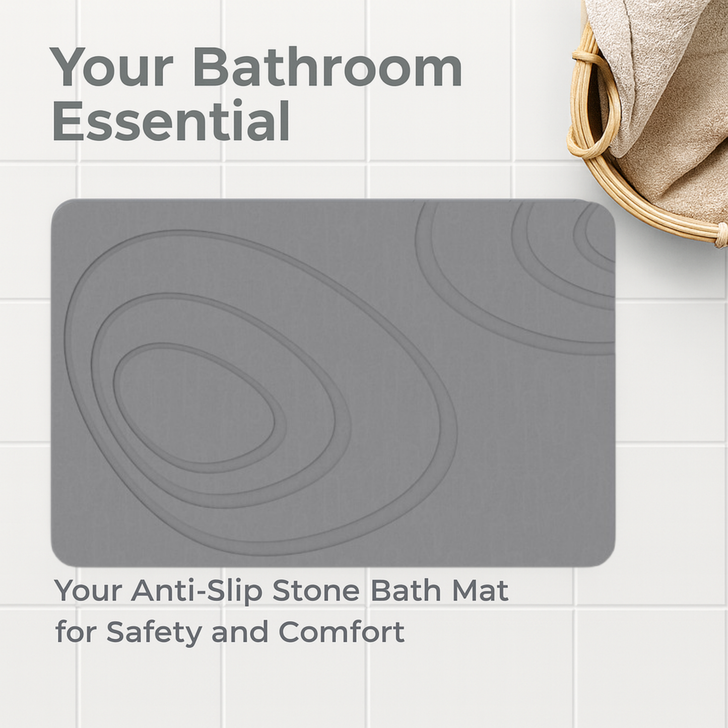 Stone Bath Mat – Dark Gray